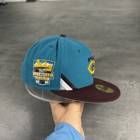 Hat Club Minnesota Twins‎ New Era Cap 7 1/4 Aqua Teal Blue Gold Maroon Burgundy - Picture 3 of 8